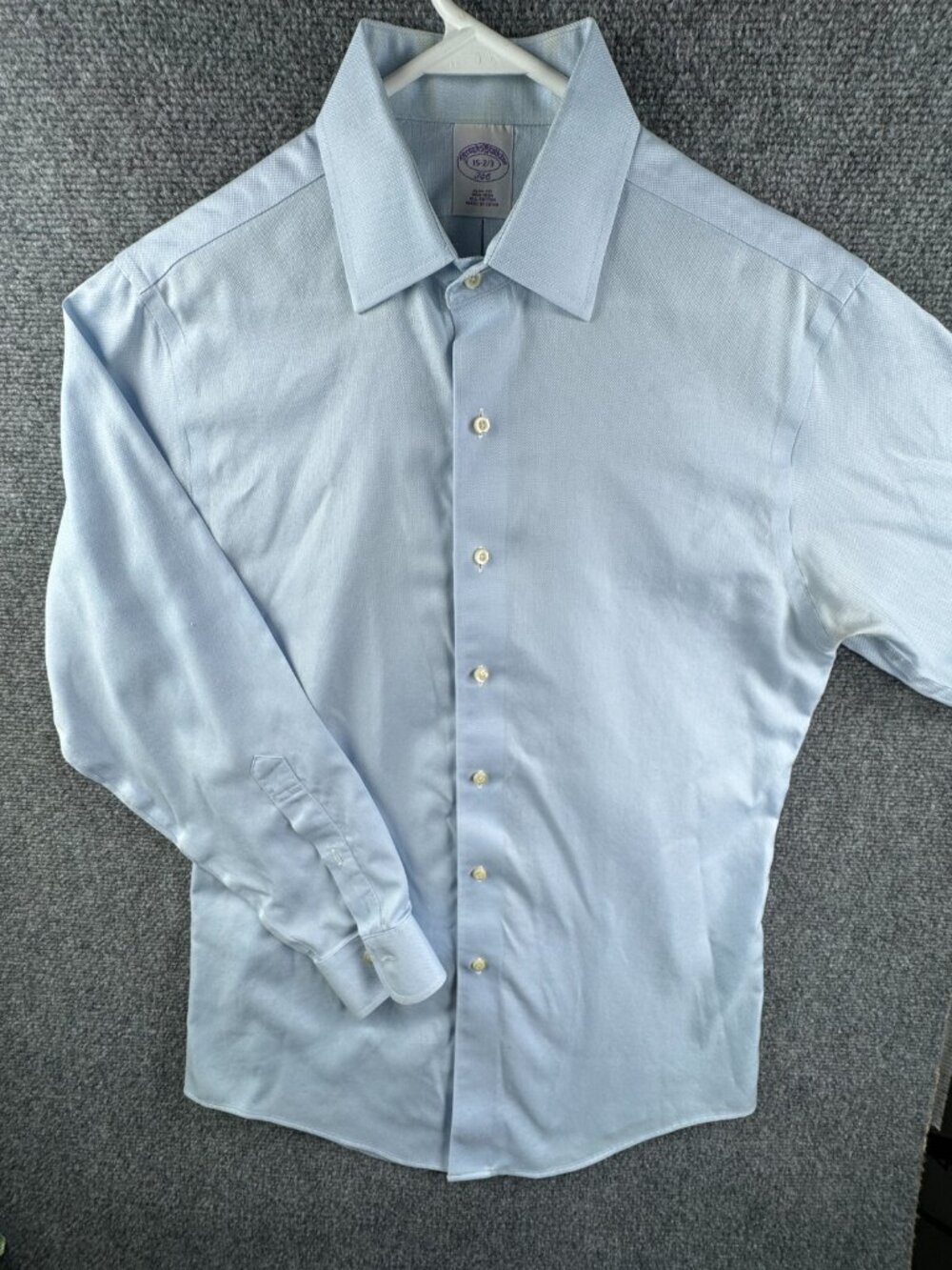 Brooks Brothers Slim Fit 15 32/33 Blue Cotton Long Sleeve Button Up Shirt Men